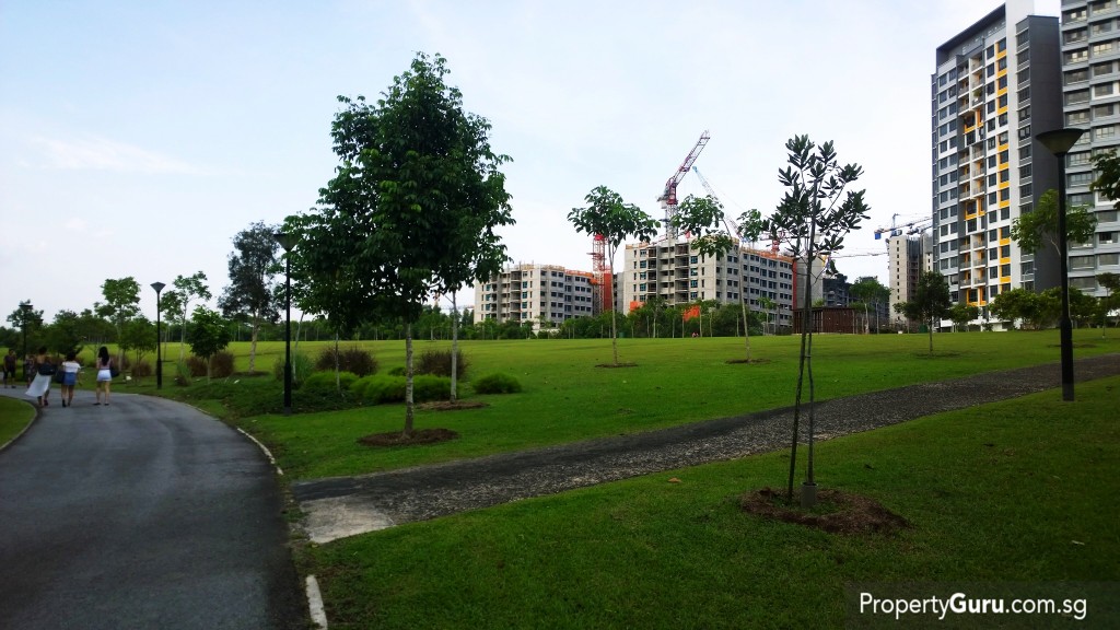 Image of Sengkang Riverside park and the new projects of the area