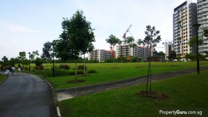 Image of Sengkang Riverside park and the new projects of the area