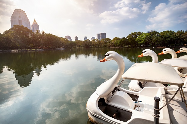 Boat in Lumpini Park in Bangkok
