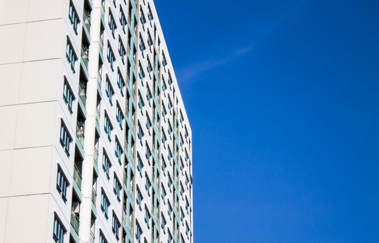 Condominium condominiums in Bangna, Bangkok, Thailand, viewed from below the blue sky. à¸à¸­à¸à¹à¸ à¸à¸²à¸à¸à¸²