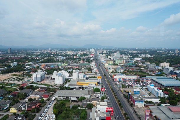 April,2019,Rayong,,Thailand,Top,View,Of,The,Main,Road,