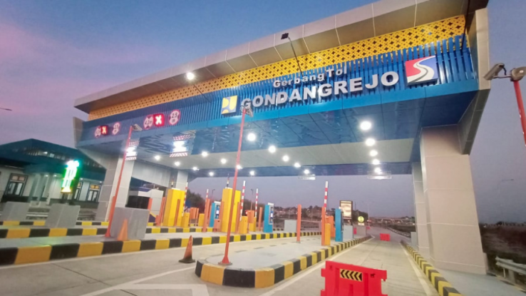 Gerbang tol Gondangrejo, salah satu gerbang tol di ruas jaln tol Solos.(Foto: bisnisnews.id)