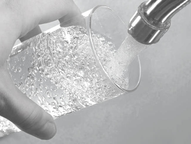 water in glass