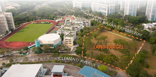Aerial view of the Clementi Avenue 1 site.