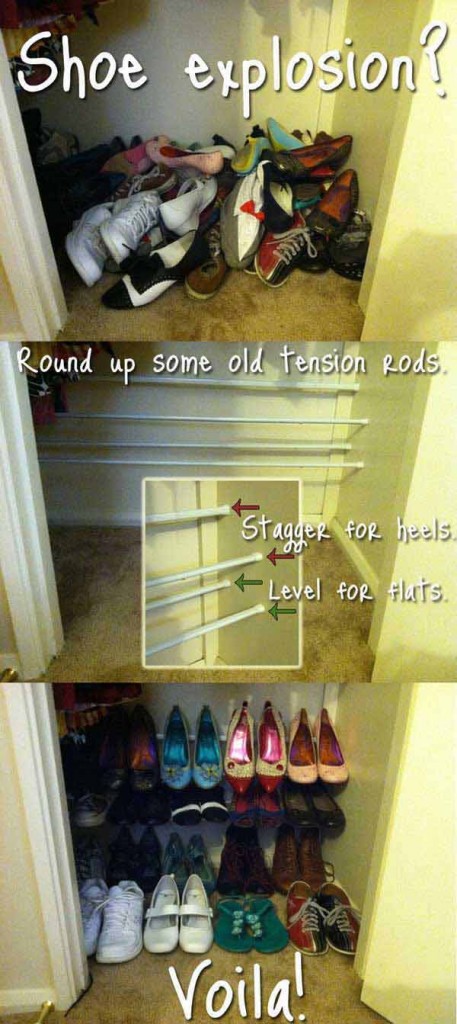 DIY ที่เก็บรองเท้า จากของใช้ในบ้าน 