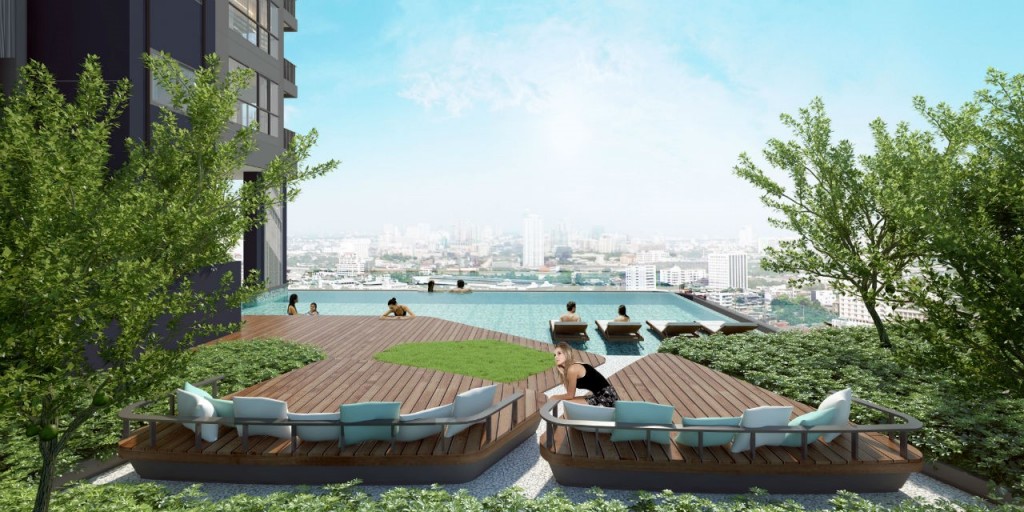 ภาพจำลอง Infinity Edge Pool บริเวณชั้น 22