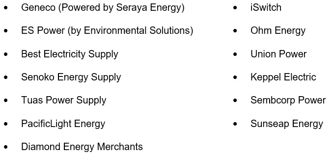 OEM 13 Electricity retailers