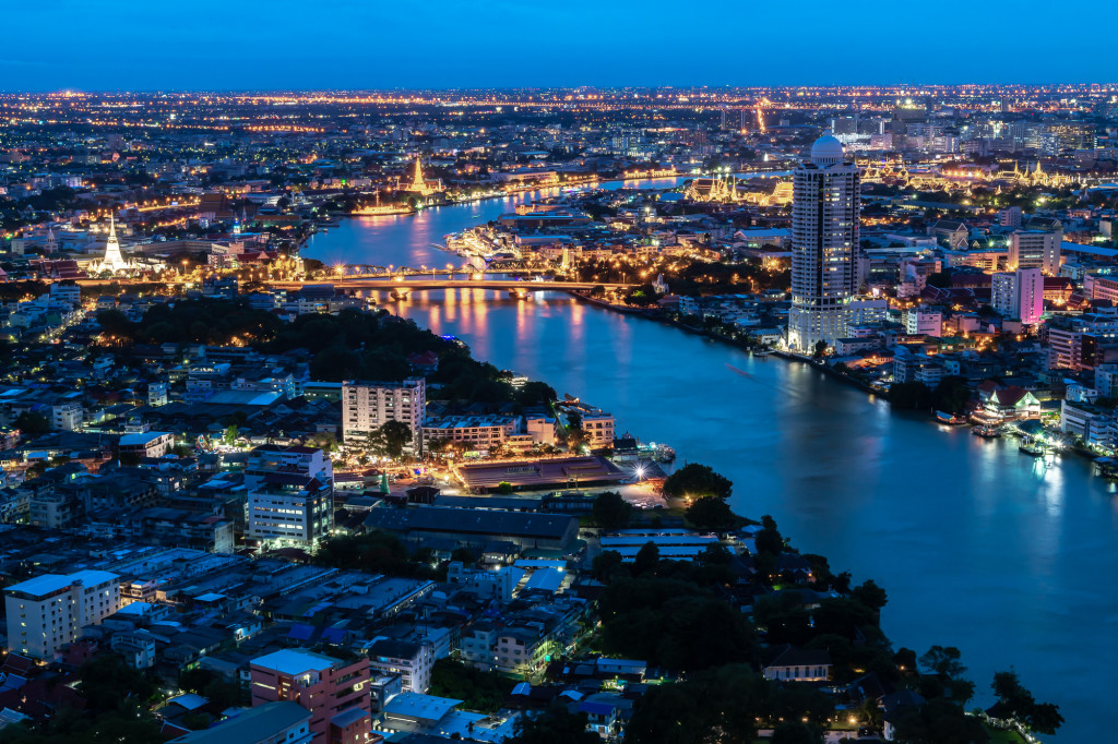 Cityscape of Bangkok view from Banyan Tree Residences