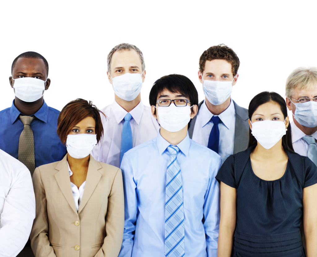 Business People Wearing Medical Mask Concept