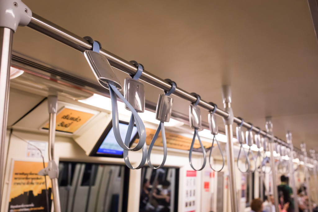 Handrails on the train