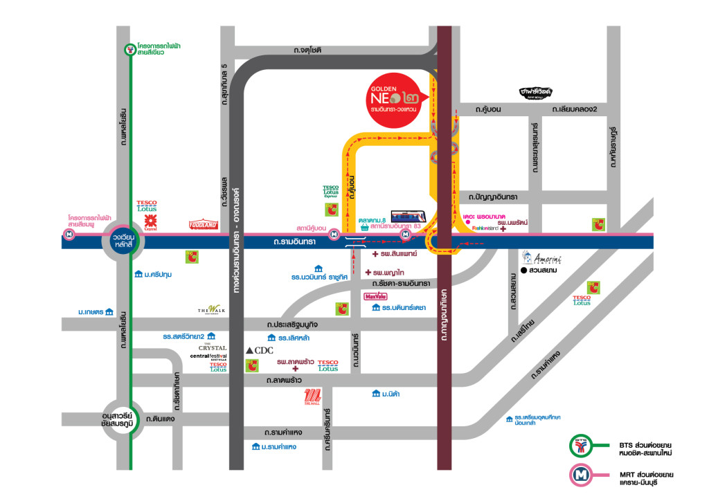 แผนที่โครงการโกลเด้น นีโอ 2 รามอินทรา-วงแหวน