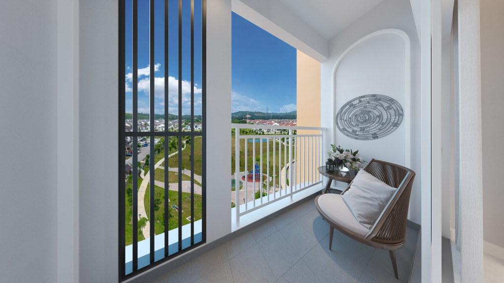 Balcony views overlooking 11-acre IJM Land Central Park. Serenity at its finest.