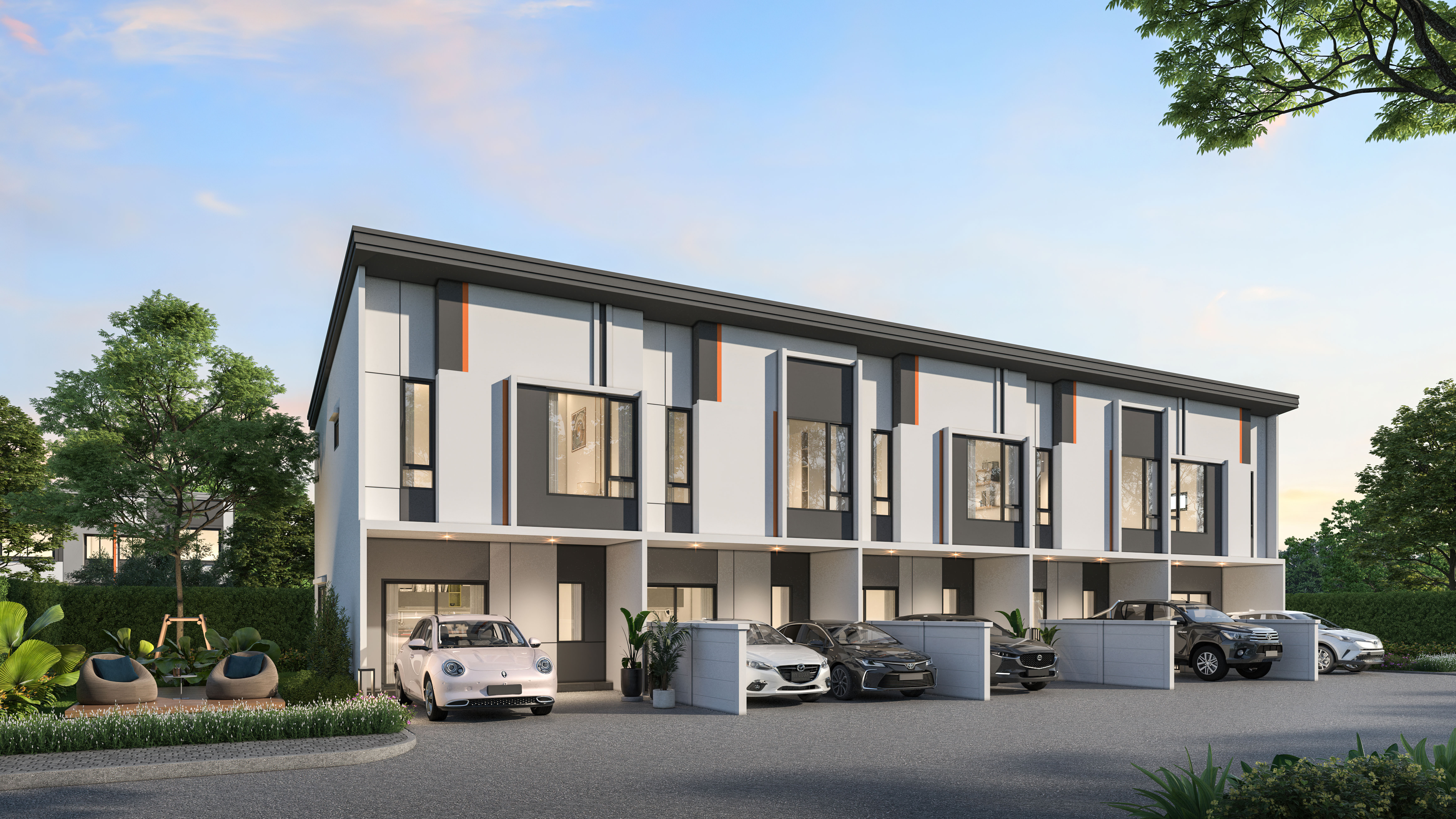 บ้านแฝดดีไซน์ใหม่ 3 ชั้น โมเดล DAELYN