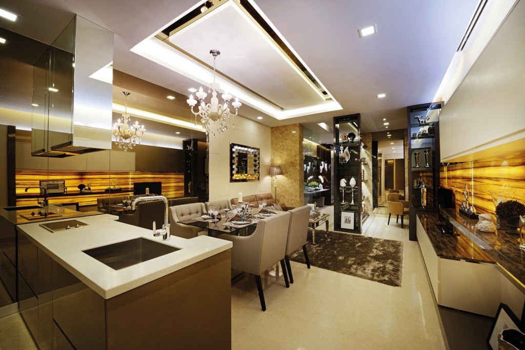 015 Dorsett Bukit Bintang - Kitchen, dining room, and living for Type A