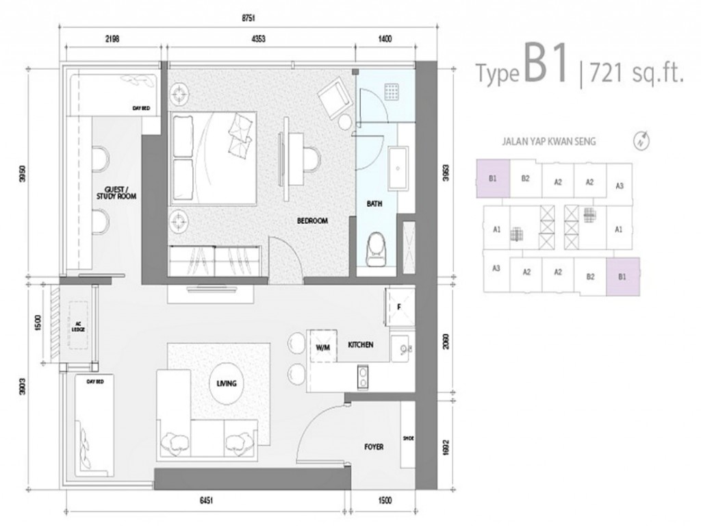 015 Star Residences - Type B1 Layout