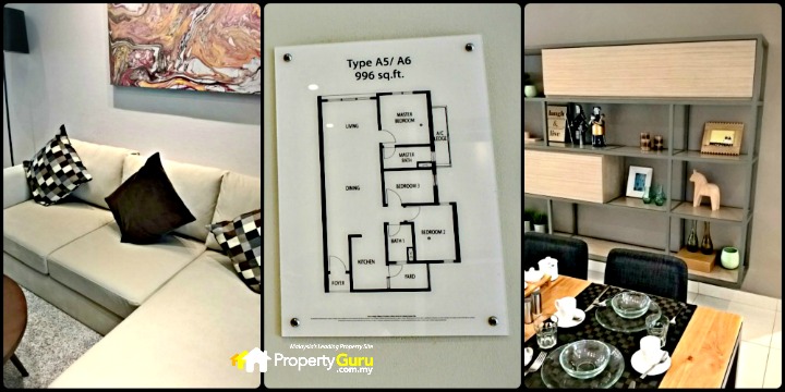 The Type A5/A6 996sq ft unit in the showroom