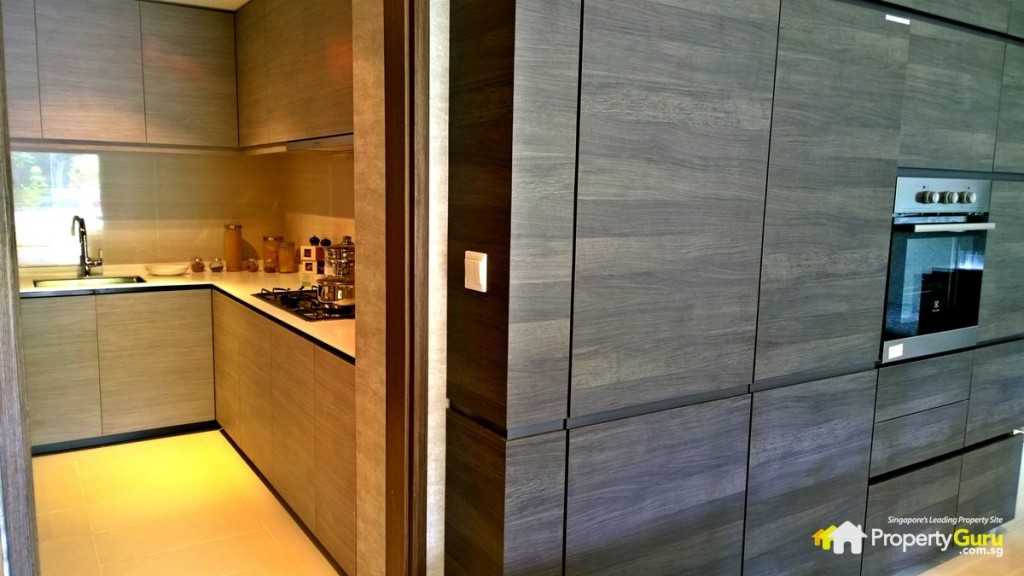 Entrance to kitchen and built in cabinets