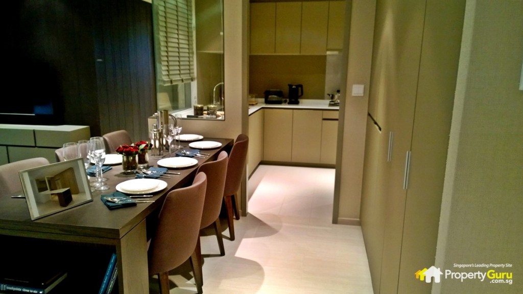 Dining table and entry to kitchen 