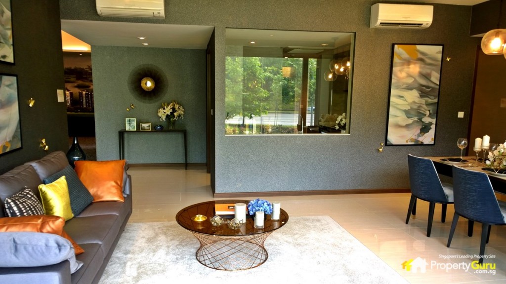 Kitchen, living and dining room from balcony