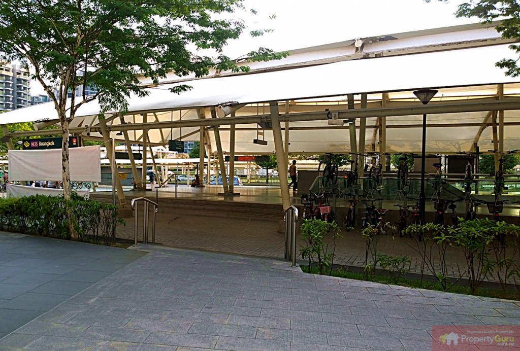 Bicycle lots at Buangkok MRT station