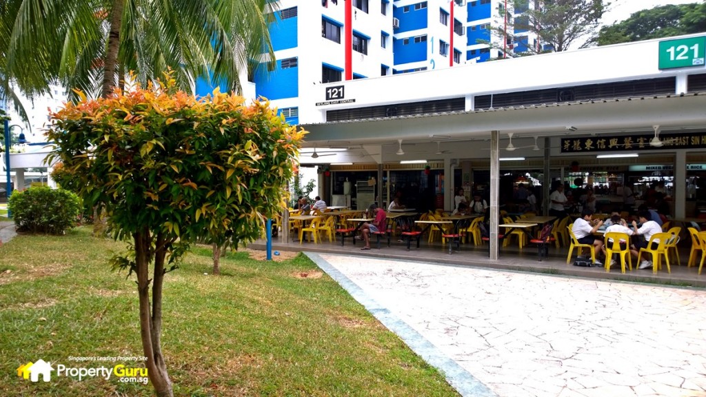 Geylang block 121 hawker centre next to Tre Residences 