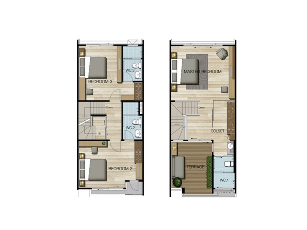 Plan Floor รูปแบบบ้าน Urbanista(ชั้นบน)