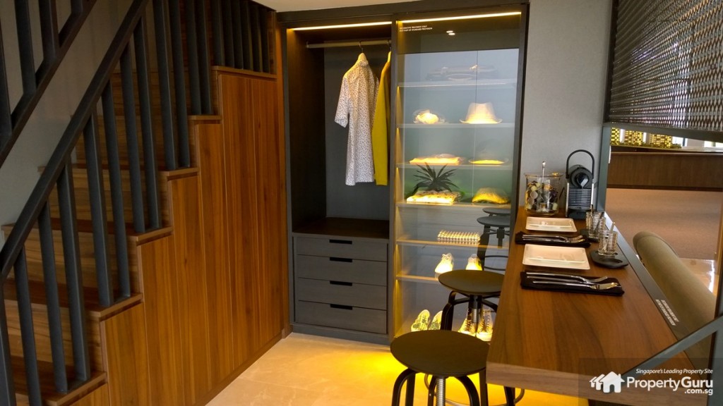 Enclosed space leading up to deck