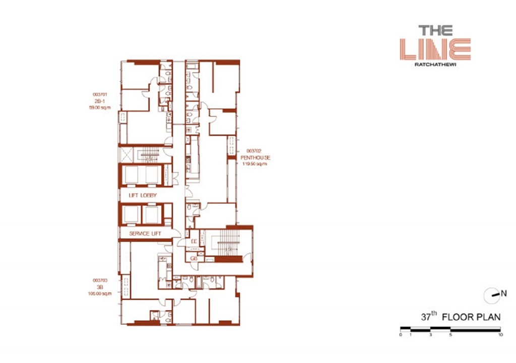 The Line Ratchathewi Floor Plan12 Floor 37-012