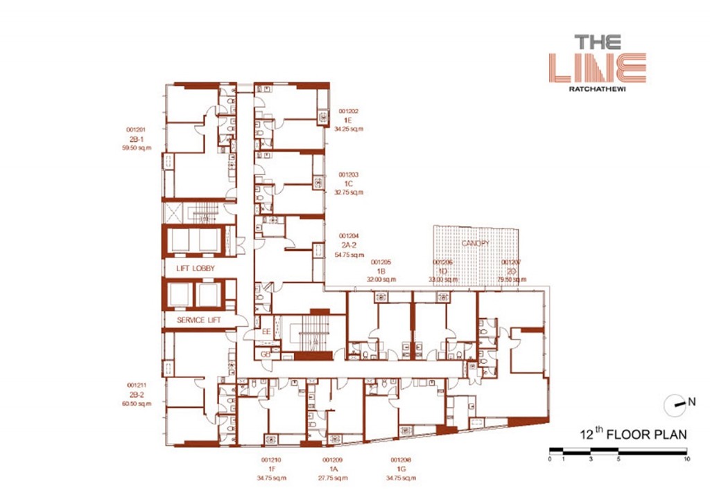 The Line Ratchathewi Floor Plan3 Floor12-003