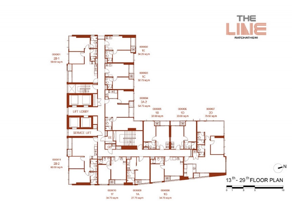 The Line Ratchathewi Floor Plan4 floor 13-29-004