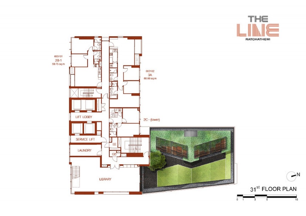 The Line Ratchathewi Floor Plan6 Floor 31-006