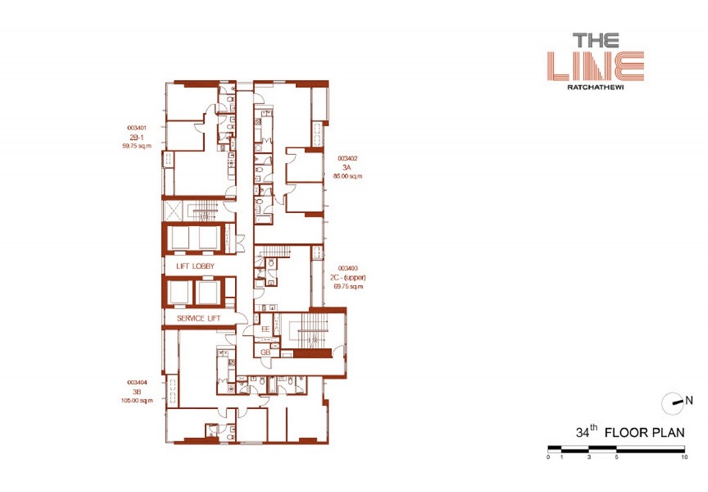The Line Ratchathewi Floor Plan9 Floor 34-009