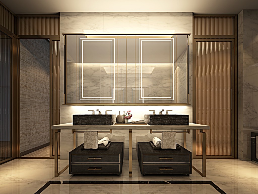 The Residences at Mandarin Oriental Bangkok Two BedroomICONSIAM - MO -  Two Bedrooms - Master bath-003