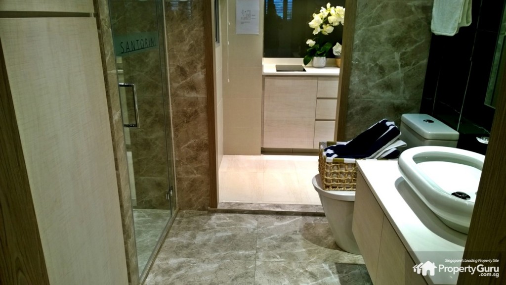 Bathroom with two connecting doors