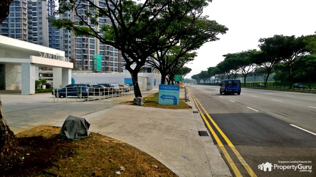 The Santorini showflat entrance at Tampines Ave 10 