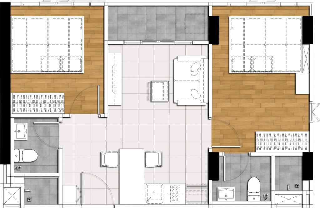 Type C Two Badroom 48.30 sq.m