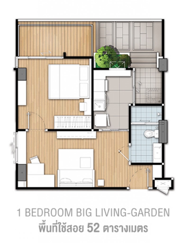 U Delight Ratchavibha11 RoomLayout1B52-bigGarden-009