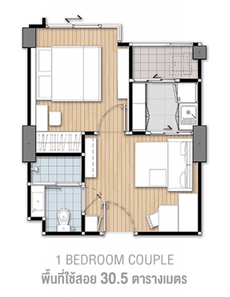 U Delight Ratchavibha4 RoomLayout1B30.5-002