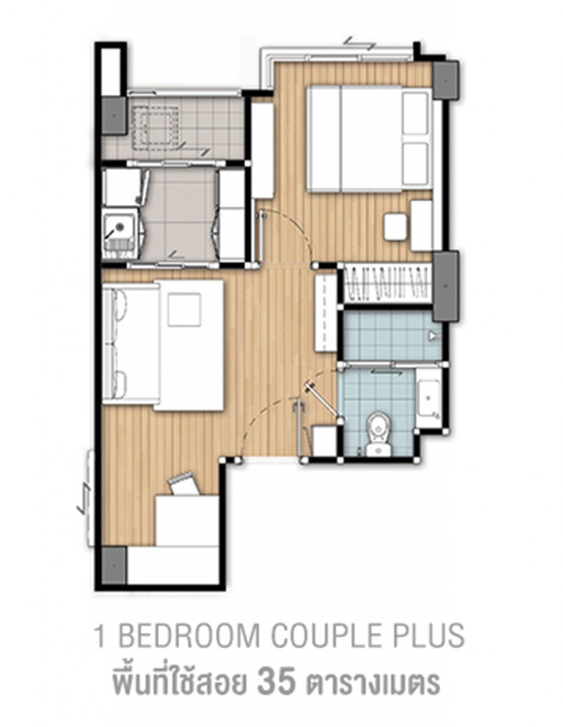U Delight Ratchavibha5 RoomLayout1B35-003