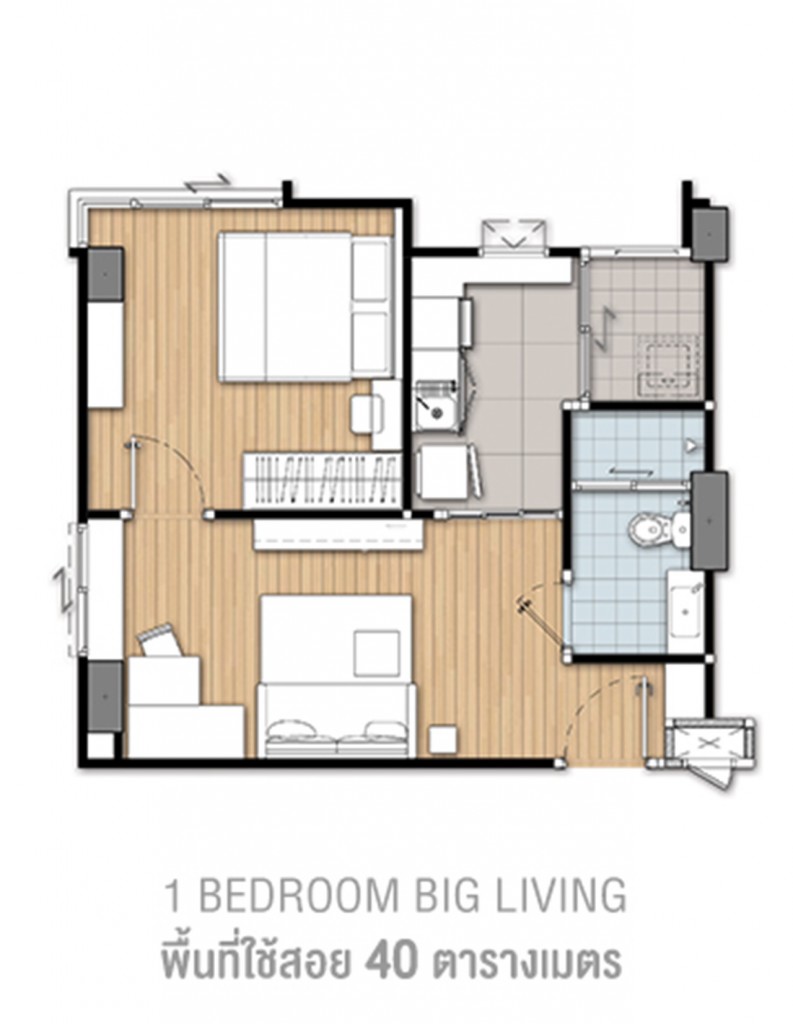 U Delight Ratchavibha9 RoomLayout1B40-bigliving-007