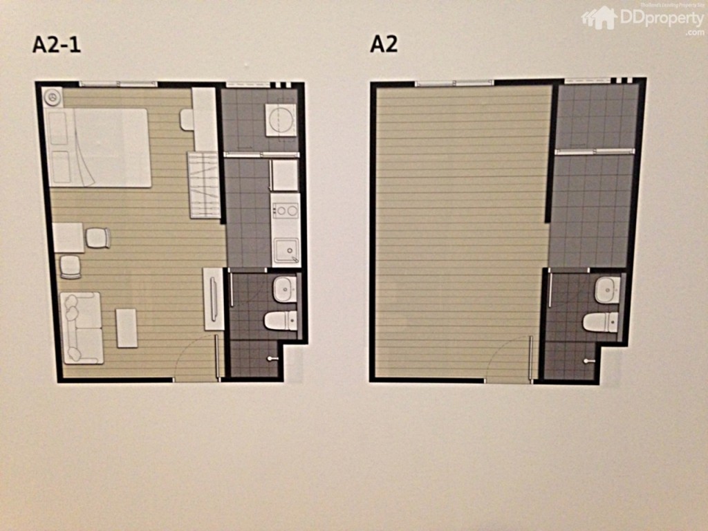 รูปแบบห้องชุด 1 ห้องนอน พื้นที่ใช้สอย 28 ตร.ม.  แต่มีให้เลือก 2 ฟังก์ชั่น คือ A1-1 : ห้องตกแต่งพร้อมอยู่ กับ A1 : ห้องเปล่า (กั้นห้องต่างๆ ให้ แต่ห้องครัวไม่มีอุปกรณ์ให้ มีแต่ห้องน้ำที่อุปกรณ์ครบ)
