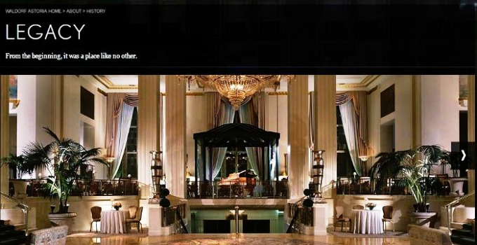 Such was the opulence of the Waldorf Astoria. A picture of the new Waldorf Astoria which is now under Hilton hotels worldwide. Pic: http://waldorfastoria3.hilton.com/