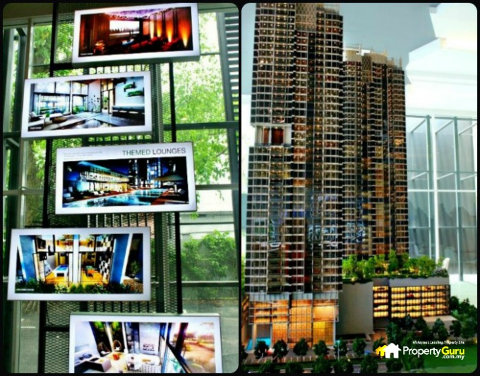 From left: The ‘Story’ of Astoria as told in a sequence of pictures in the showroom; A closer look at part of the showroom model showing Tower A facing the forefront and a part of the Green Garden Deck. The lower floors under the Green Garden Deck will be carparks numbering 2,400 bays in all