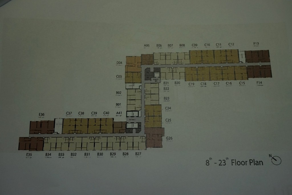 ในส่วนของชั้น 6 – 23 จะเป็นพื้นที่อยู่อาศัยทั้งหมด