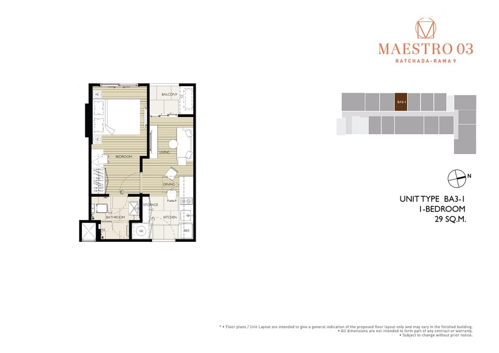 Maestro 03 Unit Layout1BR-BA3-1-001