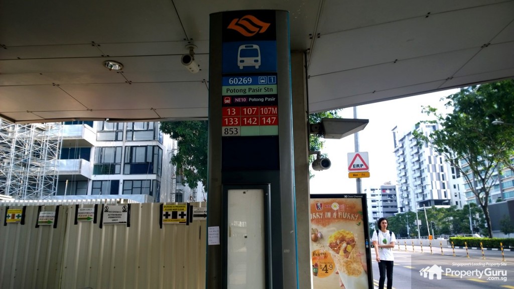 Potong Pasir bus stop going toward Venue Residences