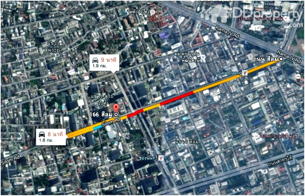 เส้นทางที่ 1 จากถนน สีลม (BTS ศาลาแดง)