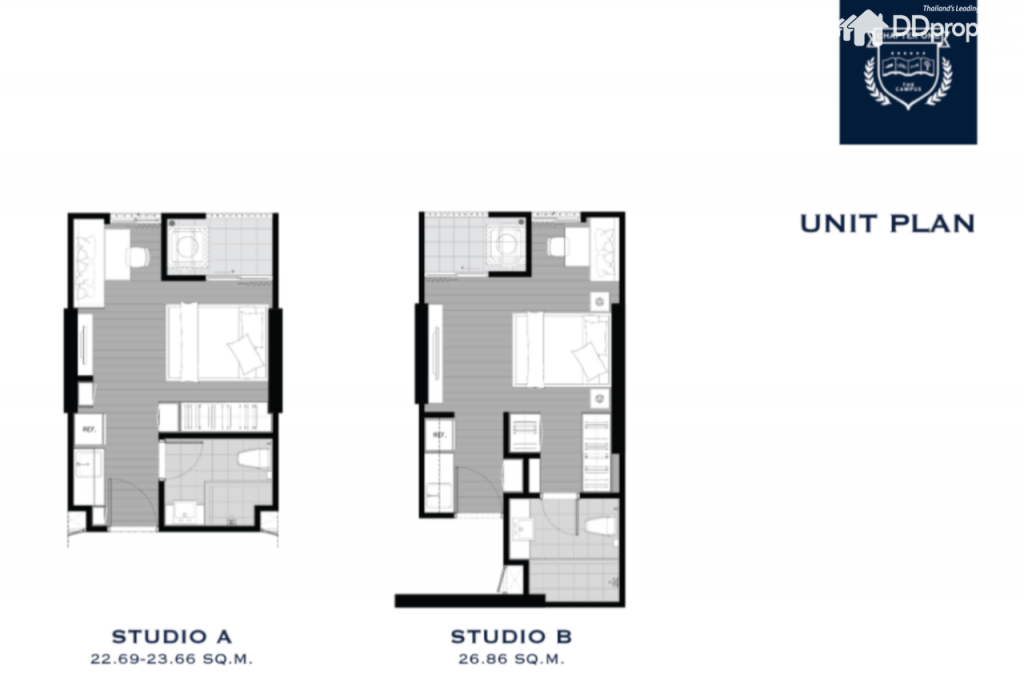 1 ห้องนอน 28.61-29.11 ตารางเมตร จำนวน 330 ยูนิต