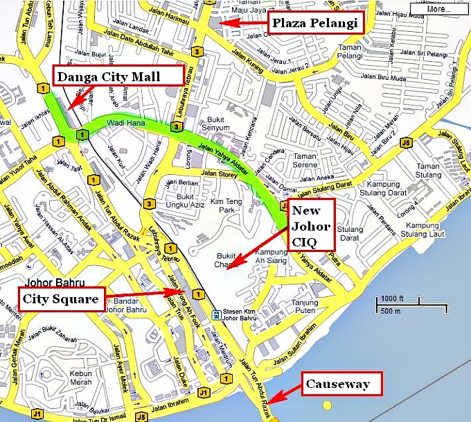 Pinacle 020 Map of JB City with Jalan Dato Abdullah Tahir
