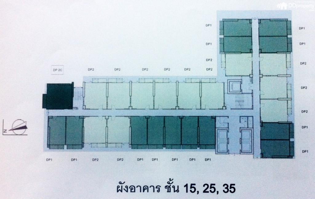 Floor Plan อาคาร B ชั้น 15, 25, 35